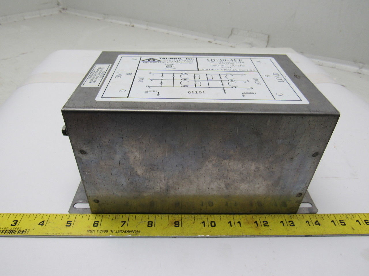Tri-Mag DE30-4FF 480VAC Industrial 3 Phase EMI/RFI Delta Filter 30A