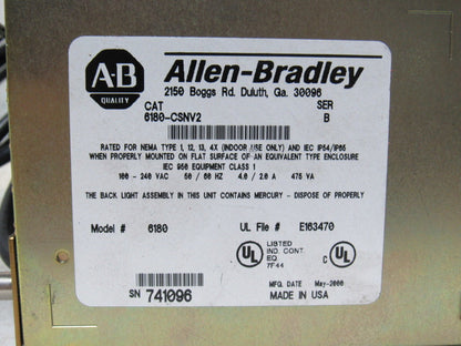 A-B Allen Bradley 6180-CSNV2 Series B Operator Interface Display Panel
