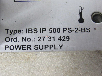 Phoenix Contact IBS IP 500 PS-2-BS 27-31-429 InterBus Power Supply Unit