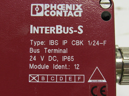 PHOENIX CONTACT IBS IP CBK 1/24-F InterBus-S Head Station Module W/ Connectors