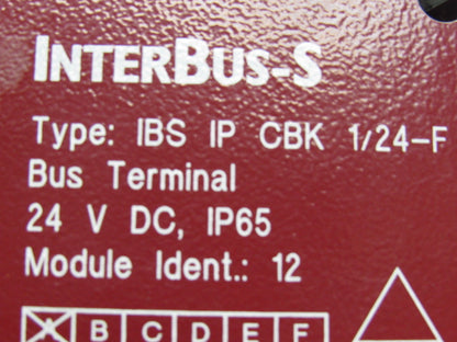 PHOENIX CONTACT IBS IP CBK 1/24-F InterBus-S Head Station Module W/ Connectors