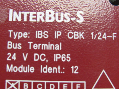 PHOENIX CONTACT IBS IP CBK 1/24-F InterBus-S Head Station Module W/ Connectors
