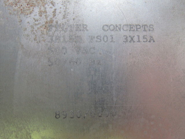 Filter Concepts 3H15D Power Line Filter 3X15A 500V 50/60Hz