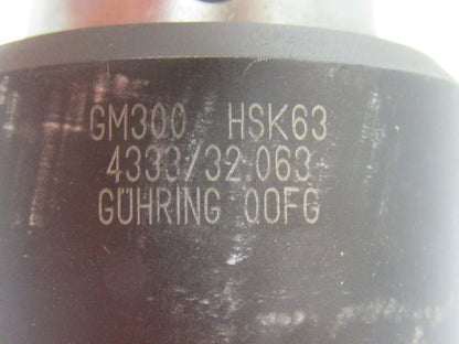 Guhring GM300 HSK63 32.063mm End Mill Tool Holder
