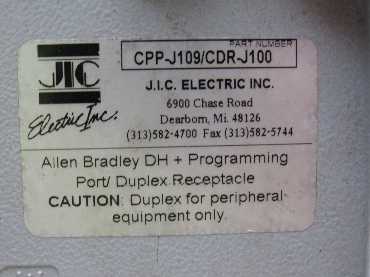 IME CPP-J109/CDR-J100 Allen Bradley DH + Programming Port/Duplex Receptacle