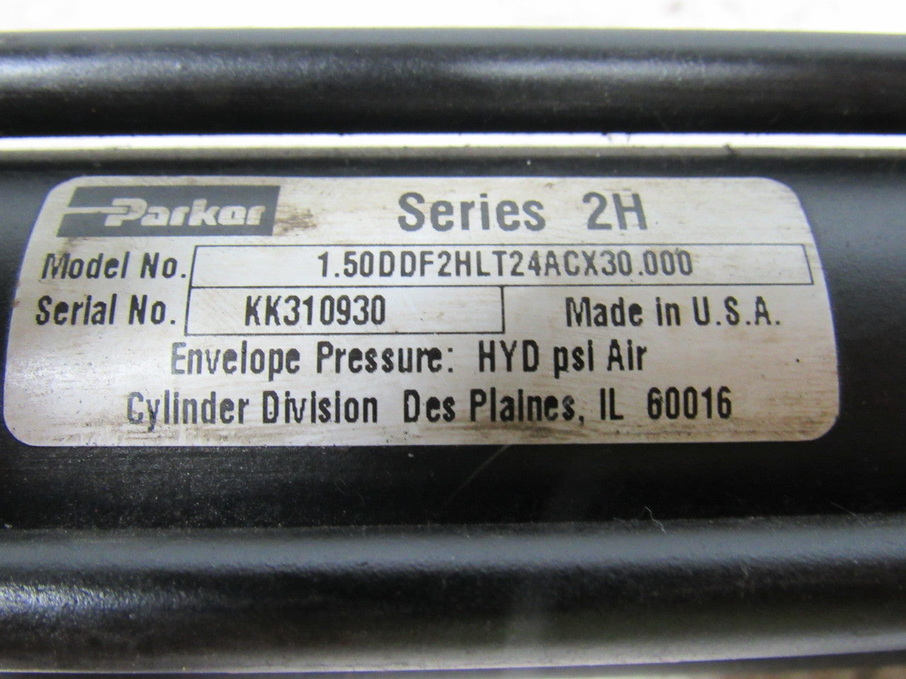 Parker 01.50 DDF2HLT24ACX30.000 2H Hydraulic Cylinder 1-1/2" Bore 30" Stroke