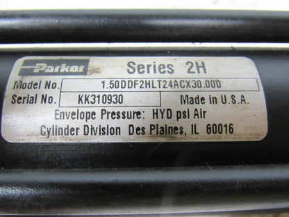 Parker 01.50 DDF2HLT24ACX30.000 2H Hydraulic Cylinder 1-1/2" Bore 30" Stroke