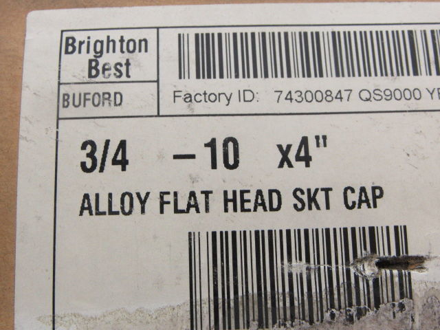 Brighton Socket Head Cap Screw 3/4-10x4" Black Oxide Finish Lot of 50