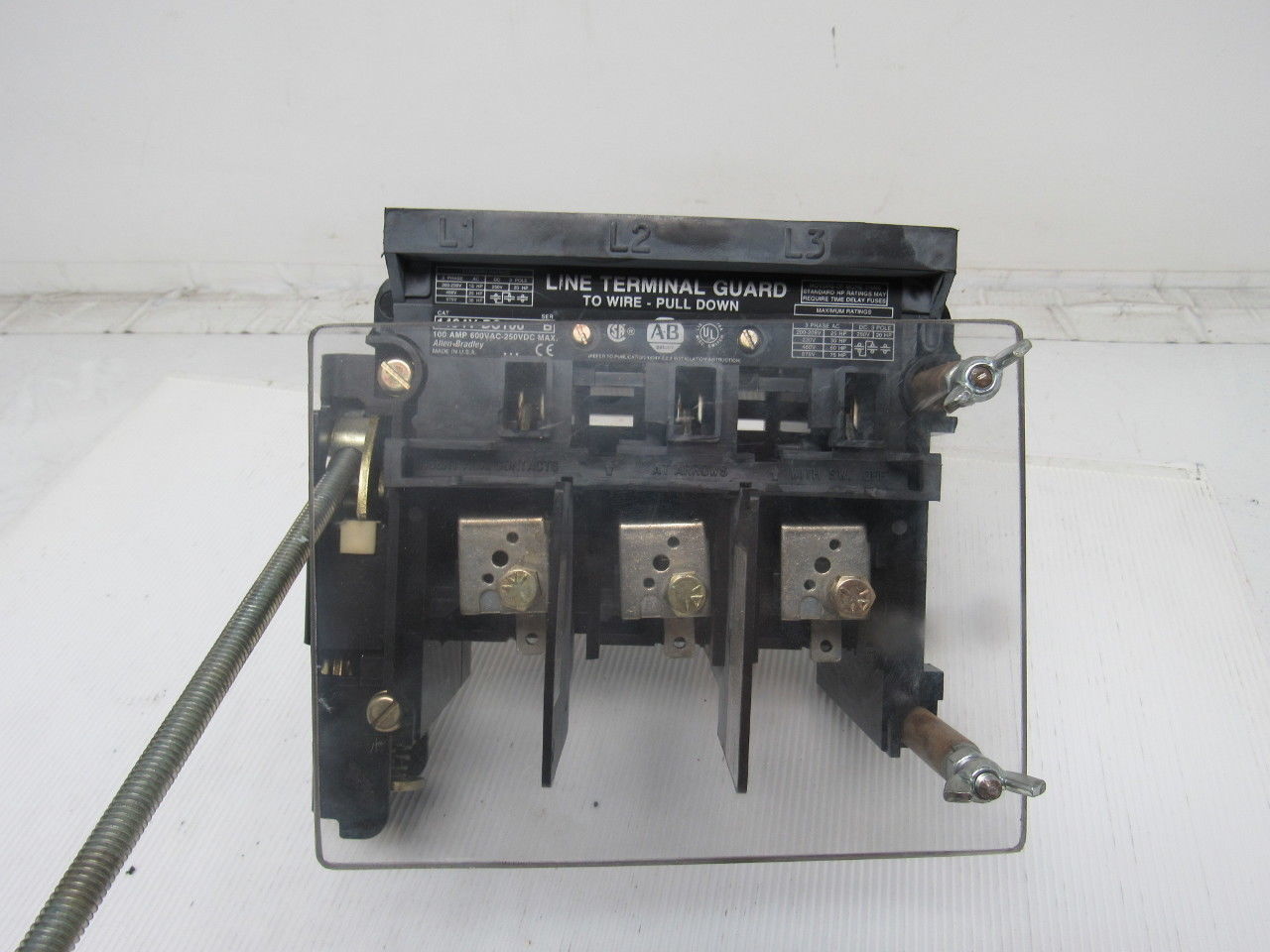 Allen Bradley 1494V-DS100 Ser B Disconnect Switch 100A 600V Non-Fused Left Hand