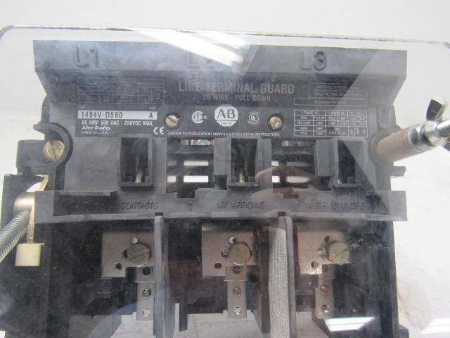 Allen Bradley 1494V-DS60 Series A Disconnect Switch 60A 600V Non-Fused Left Hand