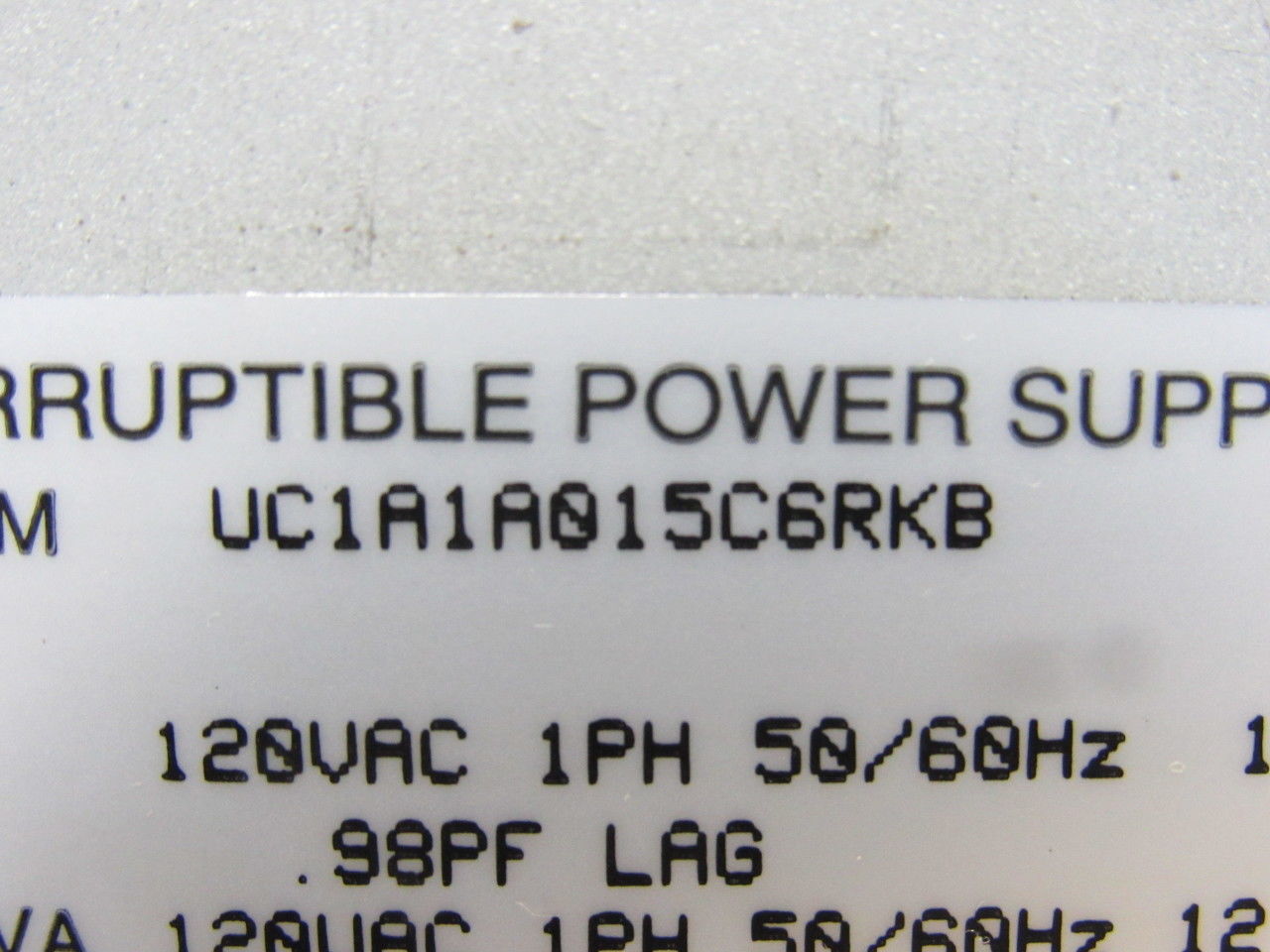 Toshiba UC1A1A015C6RKB 1400RE SERIES Uninterruptible Power Supply Back Up