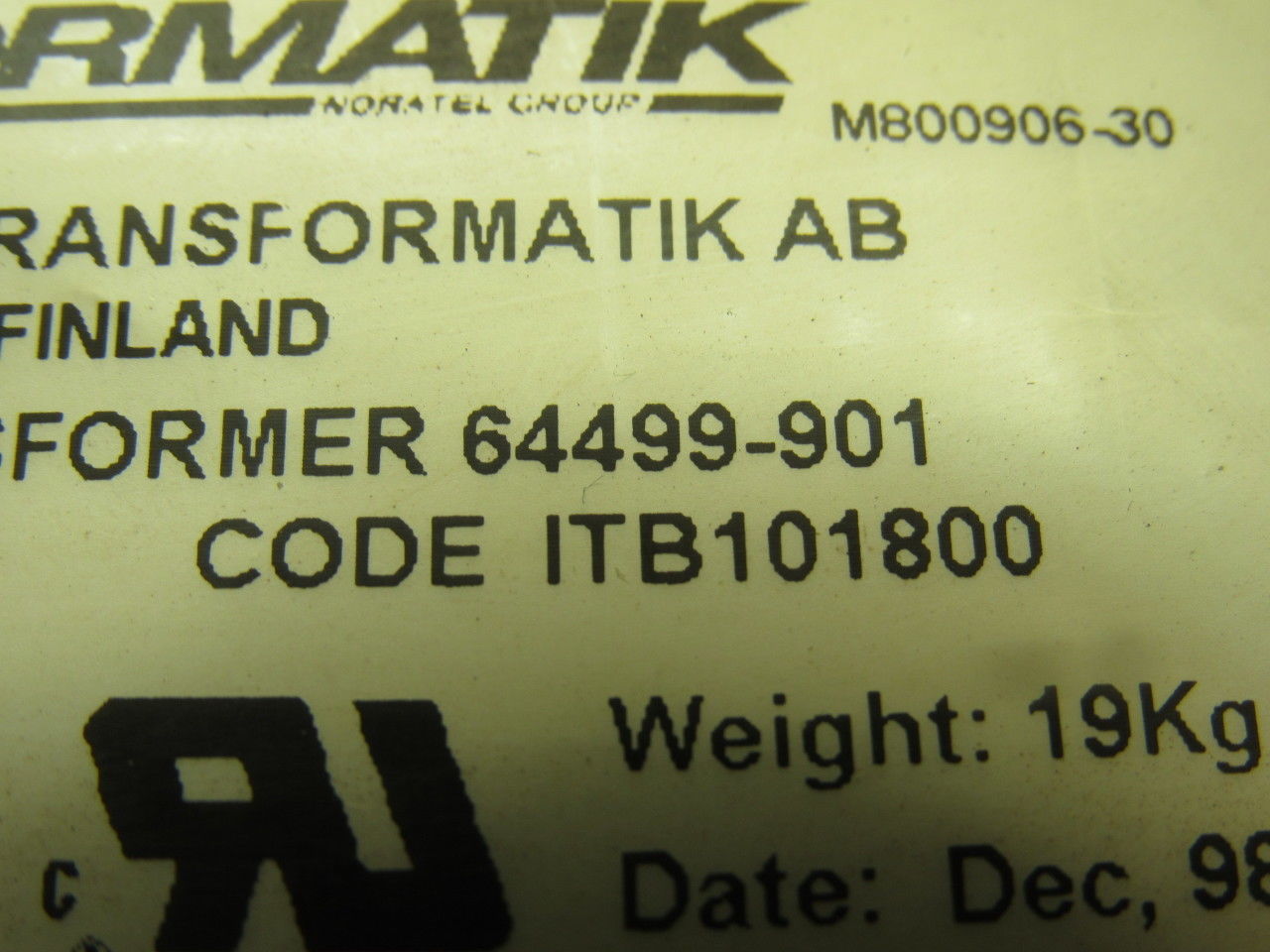 Transformatik 64499-901 Isolation Transformer 1800VA 230V Output 50/60Hz