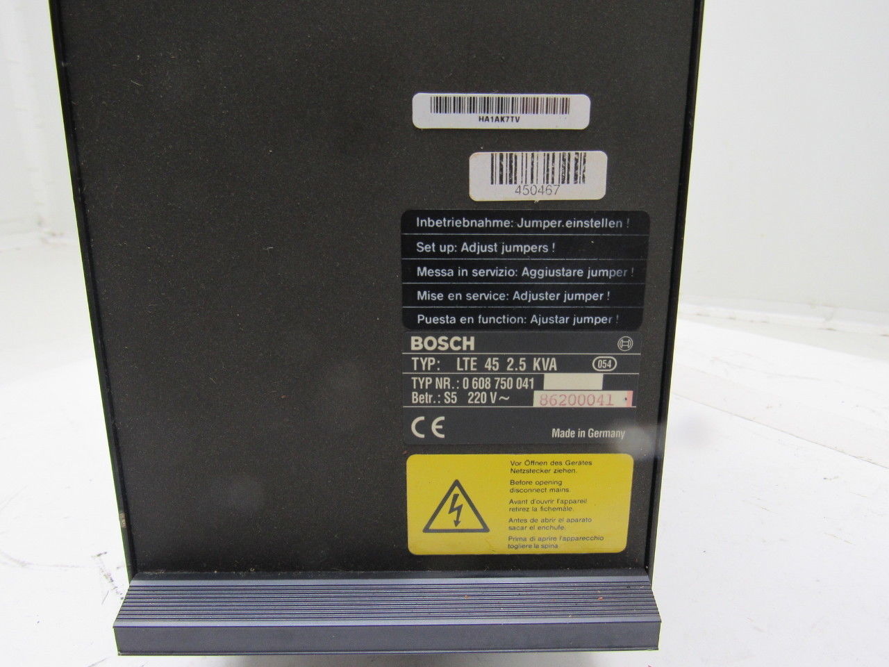 Bosch LTE 45 2.5 KVA 0 608 750 041 Servo Amplifier 220V