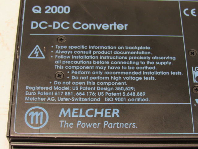 Melcher 02320.02 Q Series 2000 DC/DC Converter Dual 24V 2.2A