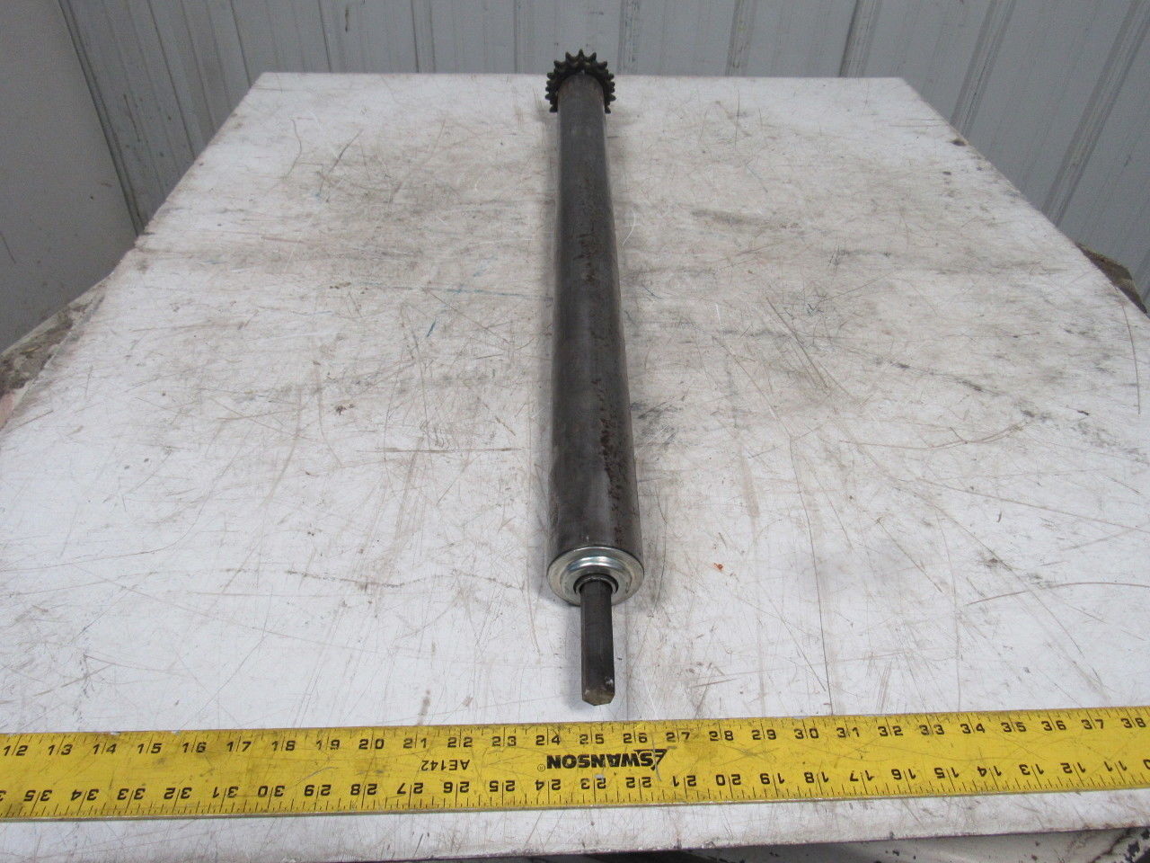 Chain Driven Double Sprocket Pallet Conveyor Roller 2-1/2"x36"BF 11/16" Hex 15T