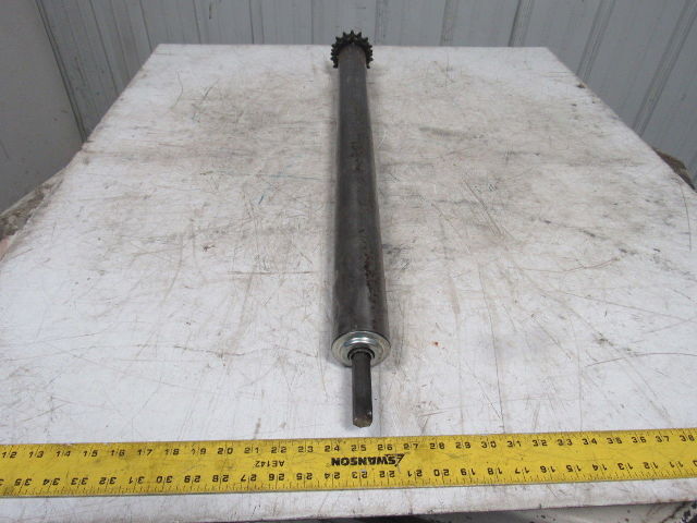 Chain Driven Double Sprocket Pallet Conveyor Roller 2-1/2"x36"BF 11/16" Hex 15T