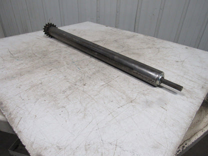 Chain Driven Double Sprocket Pallet Conveyor Roller 2-1/2"x36"BF 11/16" Hex 15T