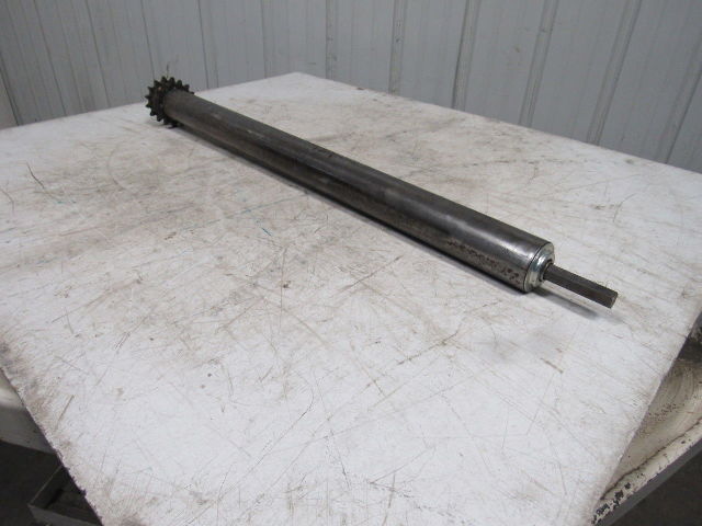 Chain Driven Double Sprocket Pallet Conveyor Roller 2-1/2"x36"BF 11/16" Hex 15T