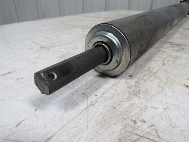 Chain Driven Double Sprocket Pallet Conveyor Roller 2-1/2"x36"BF 11/16" Hex 15T