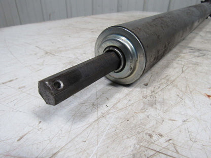Chain Driven Double Sprocket Pallet Conveyor Roller 2-1/2"x36"BF 11/16" Hex 15T