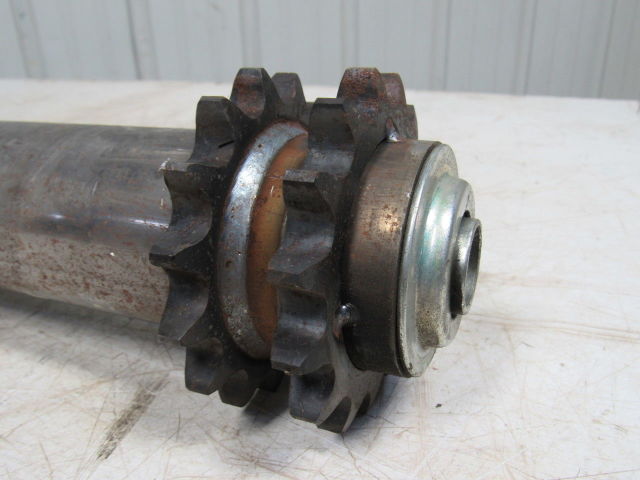 Chain Driven Double Sprocket Pallet Conveyor Roller 2-1/2"x36"BF 11/16" Hex 15T