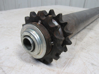 Chain Driven Double Sprocket Pallet Conveyor Roller 2-1/2"x36"BF 11/16" Hex 15T
