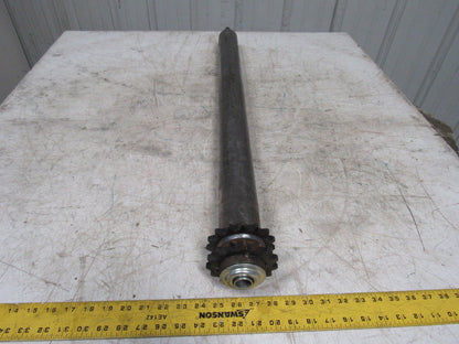 Chain Driven Double Sprocket Pallet Conveyor Roller 2-1/2"x36"BF 11/16" Hex 15T