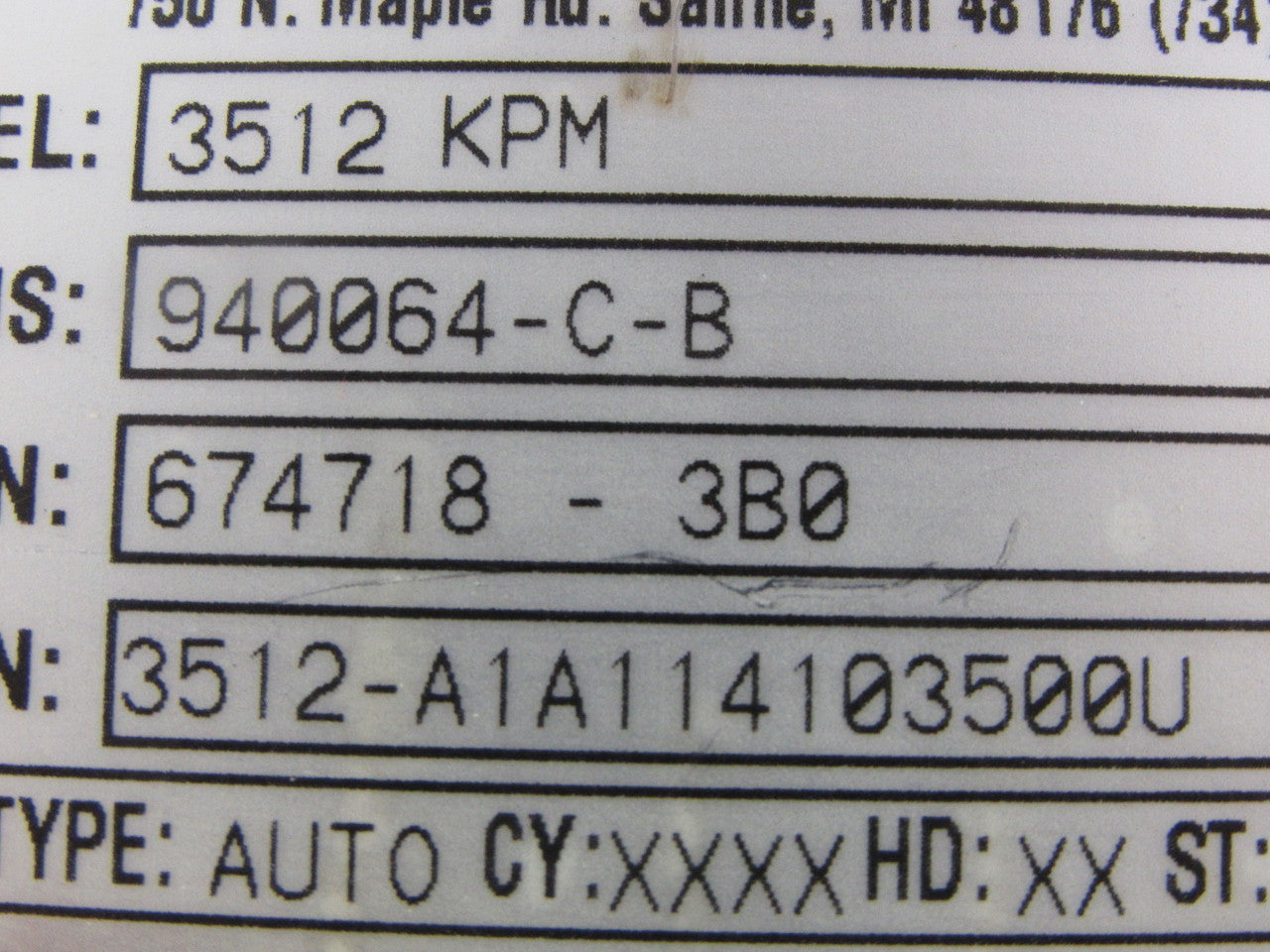 Xycom Automation 3512-A1A114103500U 3512 KM Operator Interface