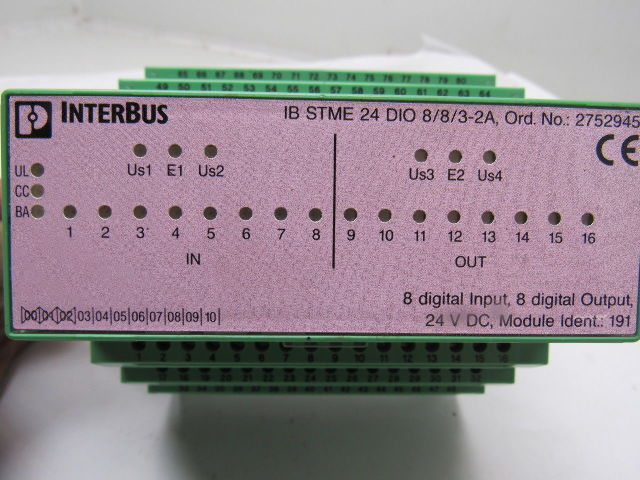 Phoenix Contact IB STME 24 DIO 8/8/3-2A InterBus 8 Digital  Output Relay Module