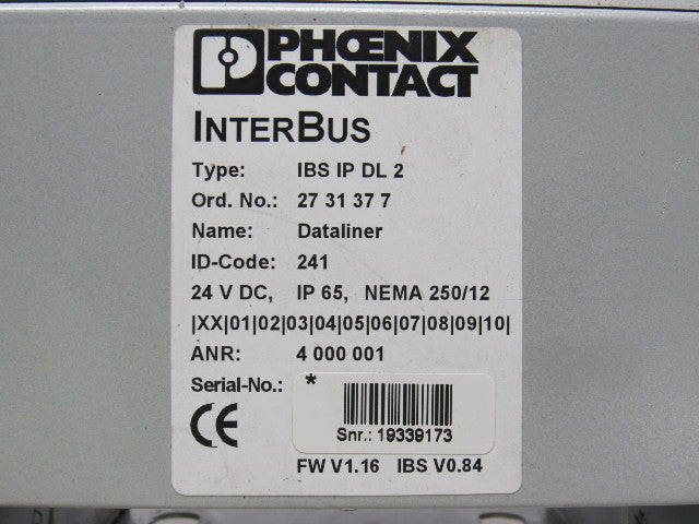 Phoenix Contact IBS IP DL 2 IBS IP DL 2 Interbus Dataliner Text Panel F/W V 1.16