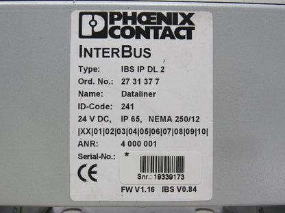 Phoenix Contact IBS IP DL 2 IBS IP DL 2 Interbus Dataliner Text Panel F/W V 1.16