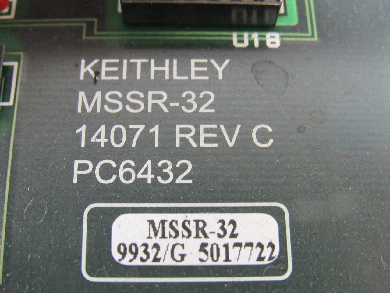 Keithley MSSR-32 14071 Rev. C 32-Channel Control Board Solid State I/O System