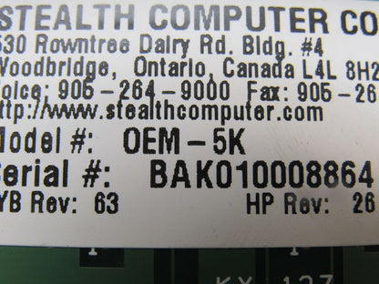 Stealth OEM-5K Keyboard Spill Proof W/Mouse & Keypad