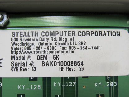 Stealth OEM-5K Keyboard Spill Proof W/Mouse & Keypad