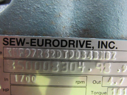 SEW-EURODRIVE KHF97R62DT90S4BHGZ Gear Box Speed Reducer 361:1 Ratio New