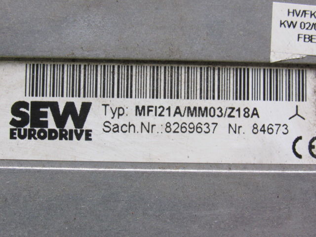 Sew Eurodrive MFI21A/MM03/Z18A Movimot 0.37KW Field Distributor WYE Connection