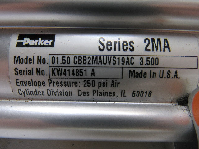 Parker CBB2MAUVS19AC Pneumatic Air Cylinder1.50" Bore 3.500" Stroke