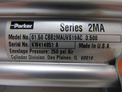 Parker CBB2MAUVS19AC Pneumatic Air Cylinder1.50" Bore 3.500" Stroke