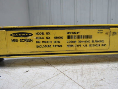 Banner MSE4824Y Mini Screen 30' Range 48" Light Curtain Signal Emitter 24VDC