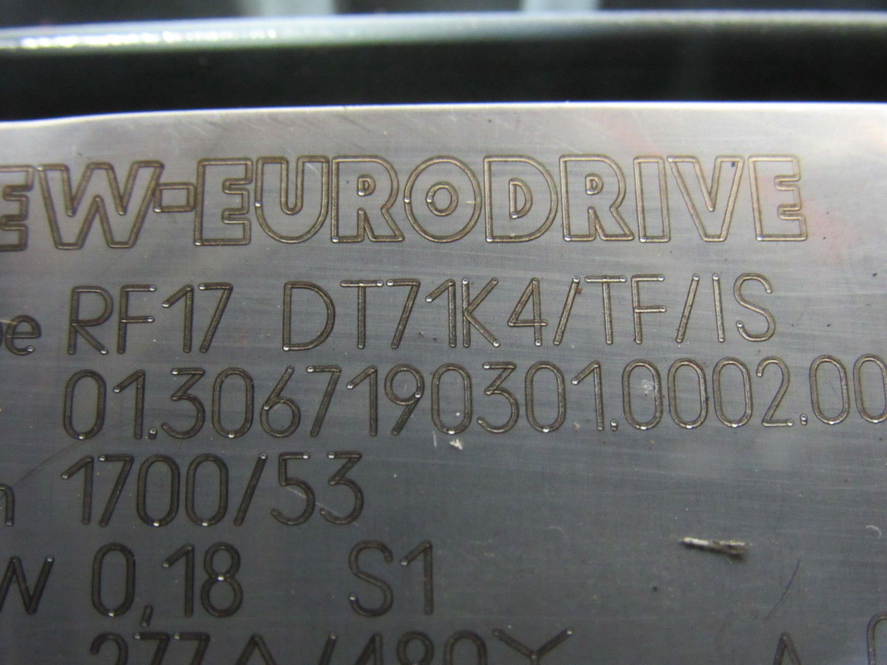 Sew Eurodrive RF17 DT71K4/TF/IS 31.94:1 Ratio 1700/53 RPM Gear Motor 20mm Shaft