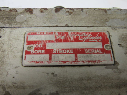 Milwaukee Cylinder A73 4" Bore 11" Stroke Offset Trunnion 250 PSI Hyd. Cylinder