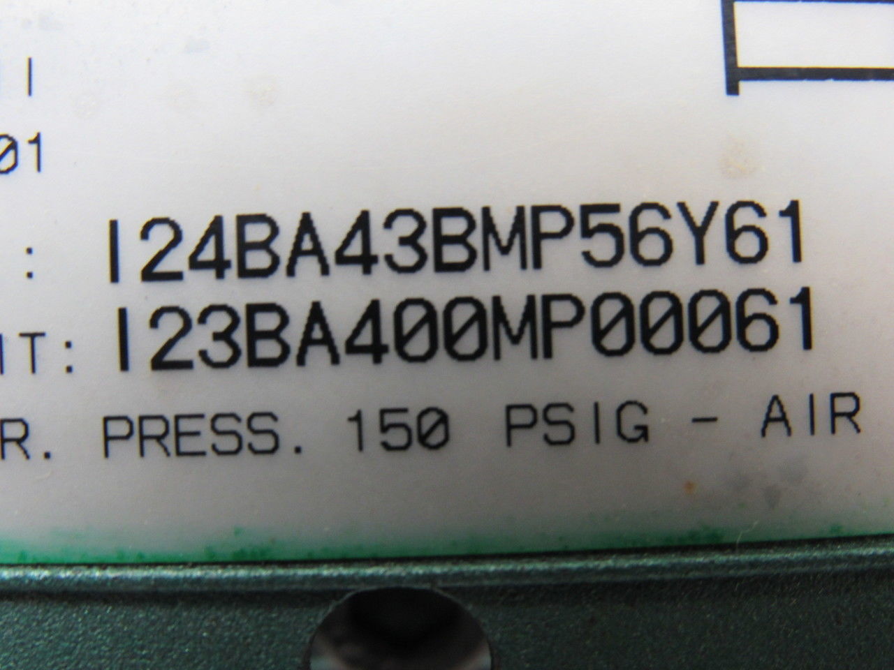 Numatics 124BA43BMP56Y61 4/2 Way Single Solenoid 24VDC Spring Return Valve