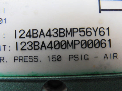 Numatics 124BA43BMP56Y61 4/2 Way Single Solenoid 24VDC Spring Return Valve
