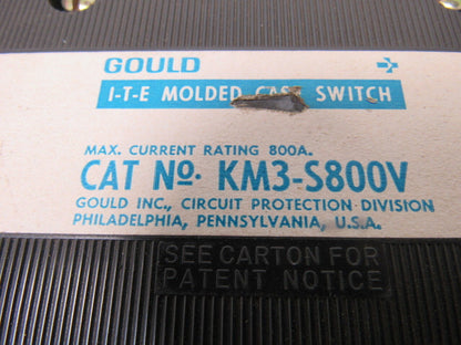 Gould KM3-S800V 800A MAX 3 Pole Molded Case Circuit Breaker
