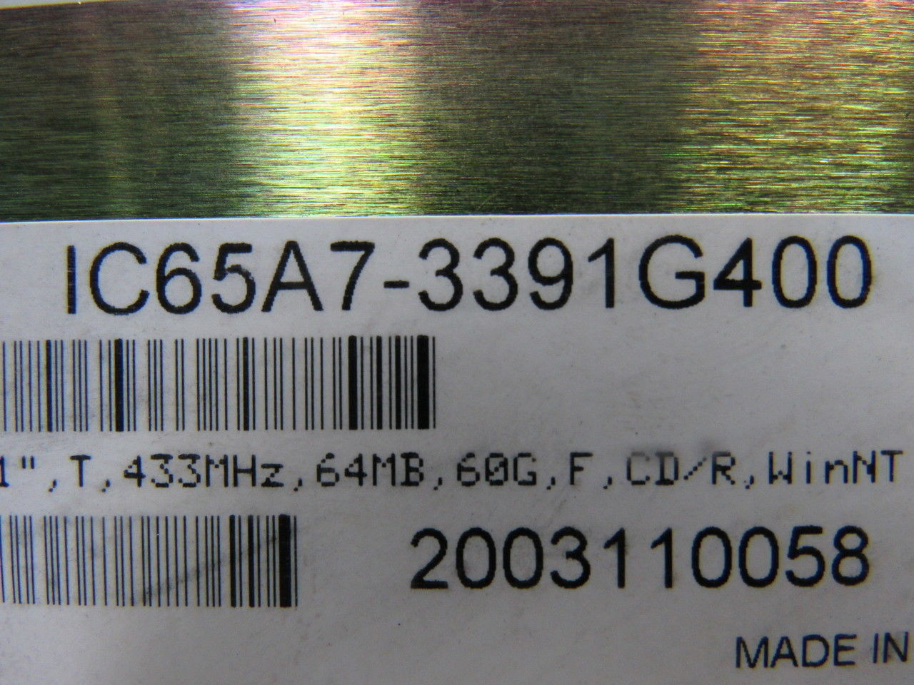 Nematron IC65A7-3391G400 Operator Interface Control unit Industrial Computer