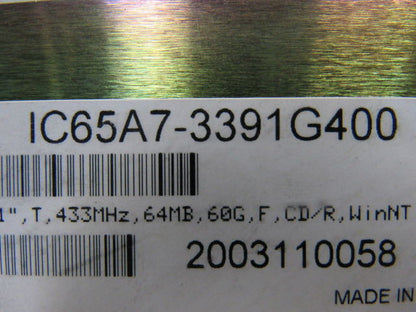 Nematron IC65A7-3391G400 Operator Interface Control unit Industrial Computer