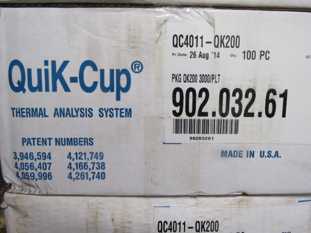 Heraeus QK-200 902.032.61 Quick-Cup Thermal System Box of 100
