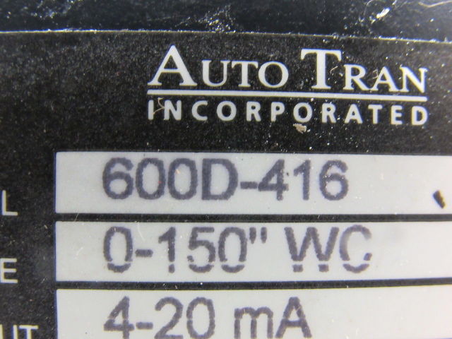 Auto Tran 600D-416 0-150" WC 24V AC/DC Supply 4-20 mA Output Pressure Transducer
