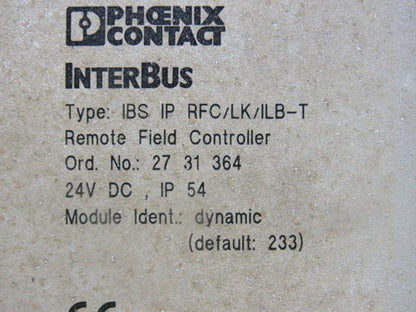 Phoenix Contact IBS IP RFC/LK/ILB-T 27 31 364 Remote Field Controller