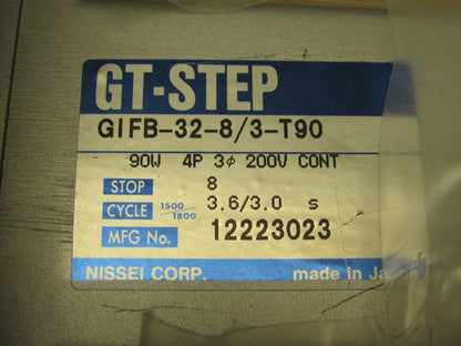 Nissei Corp  Index Gearmotor GT-STEP Series 3 Phase 200V